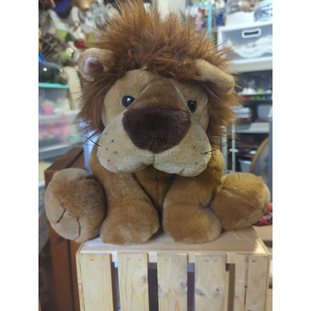 Vintage Jaisy Large Lion Plush Stuffed Animal Brown Tan